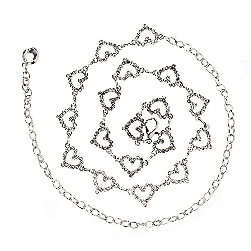 MEGAUK Damen Bling-Bling Strass Brautgürtel Kettengürtel Taillengürtel Hüftgurt Strassbrautgürtel Metall Kette Gürtel - Ideal für Kleid Hochzeit Party Brautjungfernkleider von MEGAUK