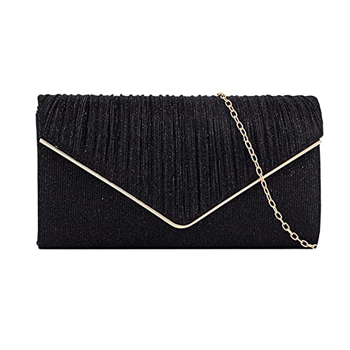 MEGAUK Damen Clutch Glitzer Elegant Abendtasche Glänzend Handtasche Envelope Tasche Strass Unterarmtasche mit Kette für Hochzeit Wedding Prom Party von MEGAUK