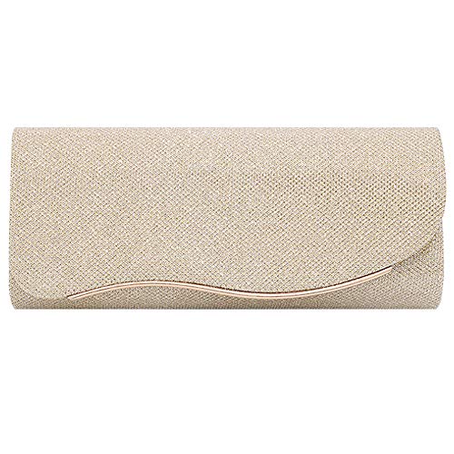 MEGAUK Damen Clutch Glitzer Elegant Abendtasche Glänzend Handtasche Envelope Tasche Unterarmtasche mit Kette für Hochzeit Wedding Prom Party von MEGAUK