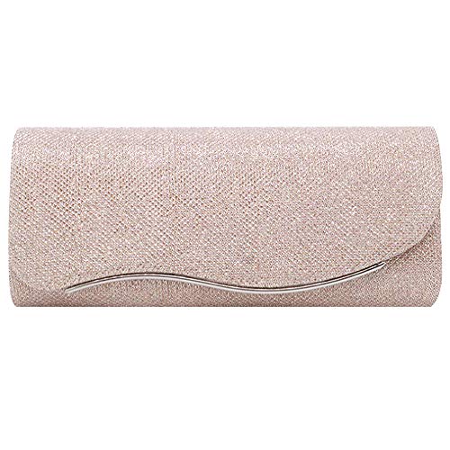 MEGAUK Damen Clutch Glitzer Elegant Abendtasche Glänzend Handtasche Envelope Tasche Unterarmtasche mit Kette für Hochzeit Wedding Prom Party von MEGAUK