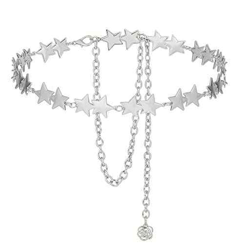 MEGAUK Damen Retro Kettengürtel Münzgürtel Fransen Bauchtanz Gürtel Metall Taillengürtel Hüftgurt von MEGAUK