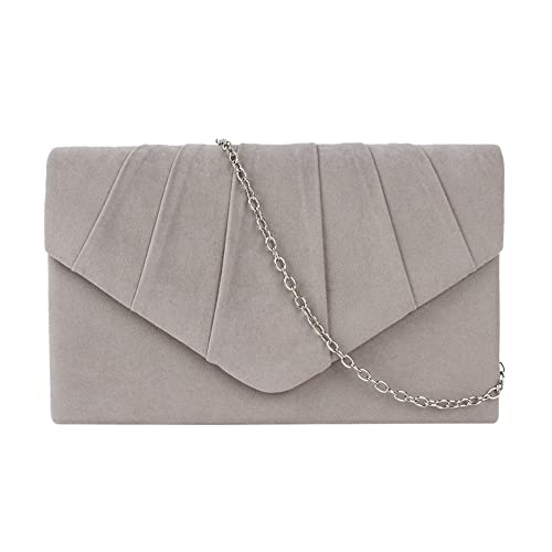 MEGAUK Damen Samt Clutch Elegant Abendtasche Handtasche Envelope Tasche Unterarmtasche mit Kette für Hochzeit Wedding Prom Party von MEGAUK