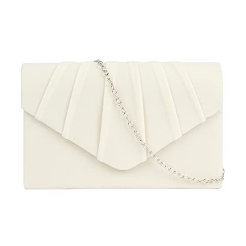 MEGAUK Damen Samt Clutch Elegant Abendtasche Handtasche Envelope Tasche Unterarmtasche mit Kette für Hochzeit Wedding Prom Party von MEGAUK