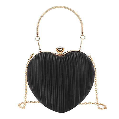 MEGAUK Herz Clutch Heart-Shaped Handtasche Braut Kleid Abendtasche mit Schultergurt Henkel für Prom Party Hochzeit von MEGAUK