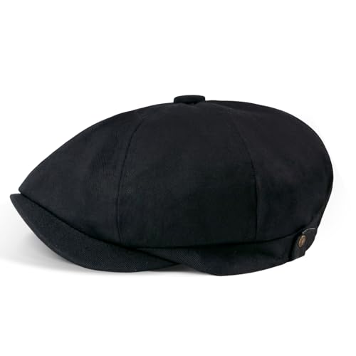 MEGAVOW Schirmmütze Damen Herren Baskenmütze Barett Cap, 8 Panel Fischgräten Retro Schiebermütze Schlägermütze Gatsby Cap Newsboy Flat Cap, Größe 55-59cm von MEGAVOW