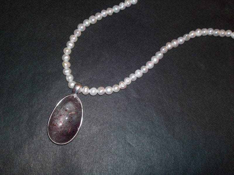 Sw Perlcollier Mit Anhänger Silber925 von MEGoldDesign