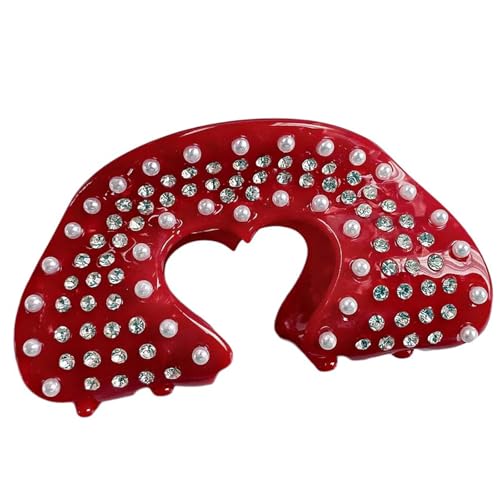 Haarklammer mit Herzmotiv, für Damen, Acetatsäure, starker Haarklammer, rutschfester Pferdeschwanz-Halter, Haarklammer von MEIBAOGE