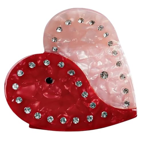 Haarklammer mit Herzmotiv, für Damen, Acetatsäure, starker Haarklammer, rutschfester Pferdeschwanz-Halter, Haarklammer von MEIBAOGE