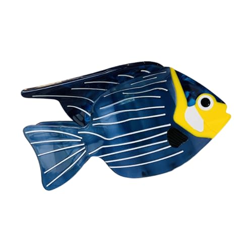 MEIBAOGE Acetic Haarklammer in Meereslebewesenform, starker Halt, Haarklammer, Acetat, Haarklammer, Zubehör für Damen, Länge: 9-12 cm, blauer Clownfisch von MEIBAOGE
