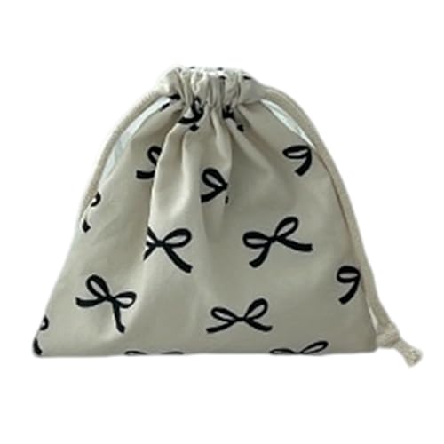 MEIBAOGE Ribbon Bowknot Drawstring Pouches Versatile Cotton Bowknot Bag with Drawstring Closure for Women Small Gadgets von MEIBAOGE