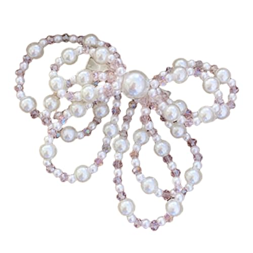 Schmetterling Schleifen Haarnadel Perlen Haarspange Elegante Damen Haarnadel Verstellbare Haarnadel für Frauen Mädchen Dickes und Dünnes Haar von MEIBAOGE