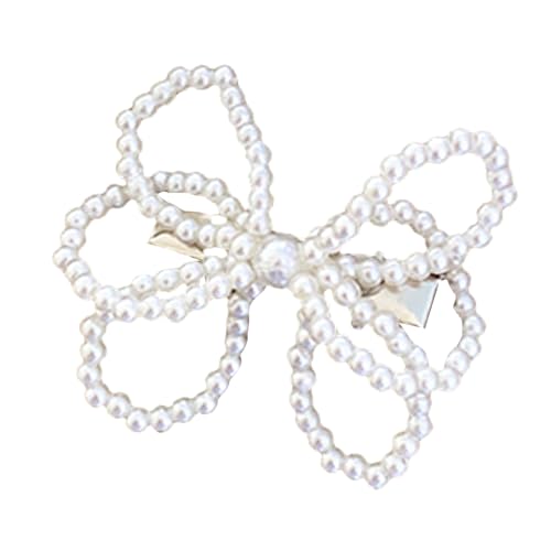 Schmetterling Schleifen Haarnadel Perlen Haarspange Elegante Damen Haarnadel Verstellbare Haarnadel für Frauen Mädchen Dickes und Dünnes Haar von MEIBAOGE