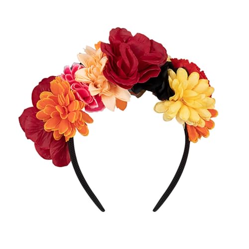 Stoff-Blumen-Haarband für den Tag des Todes Punk-Blumen-Haarband, Cosplay-Kostüm, Kopfbedeckung für Erwachsene, Festival-Kopfbedeckung von MEIBAOGE