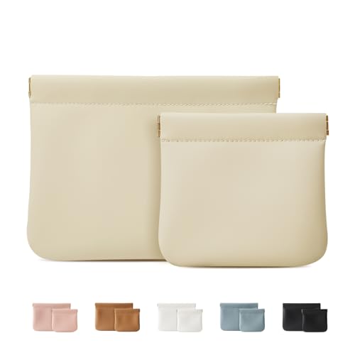 MEIBOOCH Kleine Make-up-Tasche für Damen, aus Organosilicium-Superfaser-Leder, Mini-Kosmetiktasche für Reisen, Münzgeldbörse, Organizer, Aufbewahrungstasche, 2 Stück, Beige, Stilvoll MEIBOOCH Kleine Make-up-Tasche für Damen, aus Organosilicium-Superfaser-Leder, Mini-Kosmetiktasche für Reisen, Münzgeldbörse, Organizer, Aufbewahrungstasche, 2 Stück, Beige, Stilvoll von MEIBOOCH