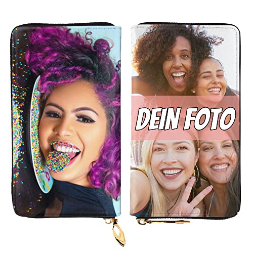 MEIERLE Personalisierte Foto-Geldbörse mit Foto - Individuelle Clutch-Tasche mit Mehreren Kartenhaltern und eigenem Text/Foto von MEIERLE