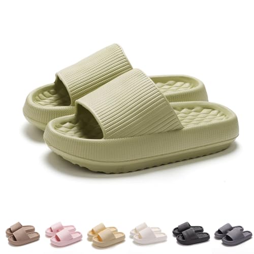 MEIION Damen & Herren EVA-Dicksohlen Hausschuhe – Bequeme, rutschfeste Slipper mit integrierter Massagefunktion, stoßdämpfend und atmungsaktiv – Ideal für Zuhause, Garten & Pool Open-Toe-Schuhe von MEIION