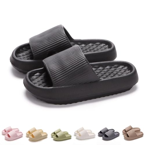 MEIION Damen & Herren EVA-Dicksohlen Hausschuhe – Bequeme, rutschfeste Slipper mit integrierter Massagefunktion, stoßdämpfend und atmungsaktiv – Ideal für Zuhause, Garten & Pool Open-Toe-Schuhe von MEIION