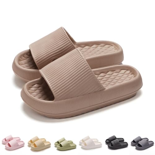 MEIION Damen & Herren EVA-Dicksohlen Hausschuhe – Bequeme, rutschfeste Slipper mit integrierter Massagefunktion, stoßdämpfend und atmungsaktiv – Ideal für Zuhause, Garten & Pool Open-Toe-Schuhe von MEIION
