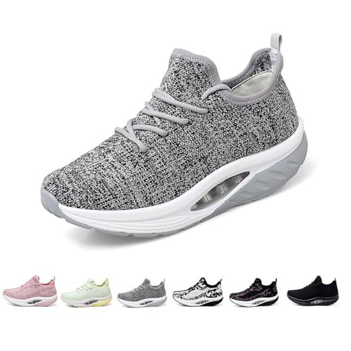 FERSENHELD SoftWalk | Damen-Sneaker mit orthopädischer Abrollsohle Plateau Sportschuhe – Bequeme Laufschuhe mit Anti-Rutsch Sohle und Wippschuhe Design von MEIION