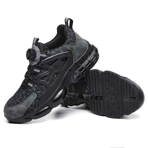 Herren Sicherheitsschuhe S3 mit Stahlkappe & Kevlar-Durchtrittsschutz, leicht & atmungsaktiv, Clickverschluss – für Handwerker & Monteure auf Baustelle & in Werkstatt von MEIION