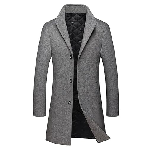 ICLAS - DER ELEGANTE UND EINZIGARTIGE MANTEL Eleganter Herren Wintermantel Slim Fit Business Trenchcoat Lang Jacke mit Stehkragen von MEIION
