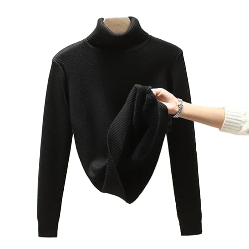 MEIION Alpaka - Maxi-Komfortpullover mit Rollkragen Winterlicher Damen Kaschmir Rollkragenpullover - Eleganter Strickpullover, Warm & Casual von MEIION