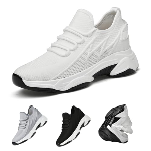 MEIION Alpha Kicks skyboosts Push von 4/6/8 oder 10cm Schuhe erhöhung 10 cm Herren Unsichtbare Höhenerhöhung Sneaker - Mode Komfortable Turnschuhe mit Verstecktem Absatz für Längeren Look von MEIION