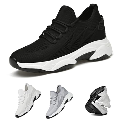 MEIION Alpha Kicks skyboosts Push von 4/6/8 oder 10cm Schuhe erhöhung 10 cm Herren Unsichtbare Höhenerhöhung Sneaker - Mode Komfortable Turnschuhe mit Verstecktem Absatz für Längeren Look von MEIION
