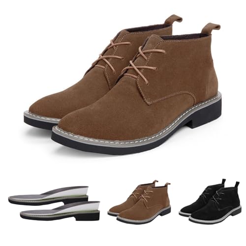 MEIION Elevateshoes Calm 6cm Herren Schuhe aus gebürstetem Leder Business Halbschuhe – Komfortable, Strapazierfähige Lederschuhe für Halboffizielle Anlässe 6cm Höhenzuwachs von MEIION