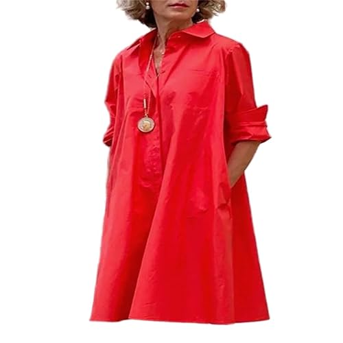 MEIION GINA - SUPER STYLISCHES Polo-Kleid FÜR DEN FRÜHLING Strandkleid Damen - Elegantes Sommerkleid, Langer Strandponcho, Bikini-Cover-Up, Freizeithemd, Modische Bademode von MEIION