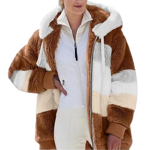 MEIION Gipfelfreund Warmer Winter Zipper Warme Damen Kapuzenjacke aus Fleece - Eleganter Verdickter Wintermantel mit Reißverschluss von MEIION
