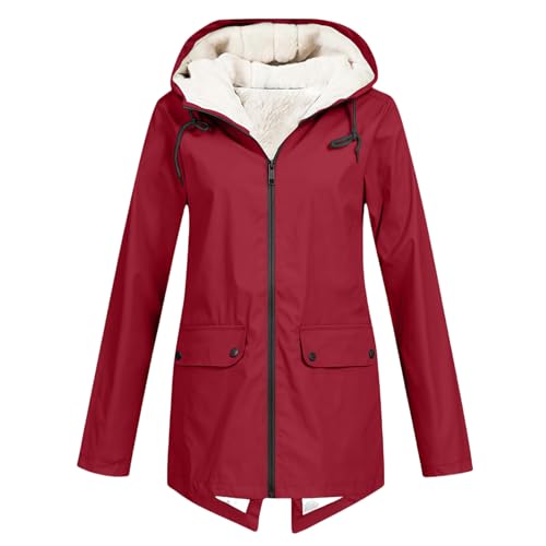 MEIION Gipfelfreund Wasserdichte Winterjacke mit flauschigem Fellfutter Damen Winterparka - Warmer Langer Wintermantel mit Fellkapuze, Outdoor Jacke für Damen, Perfekt für Kalte Wintertage von MEIION