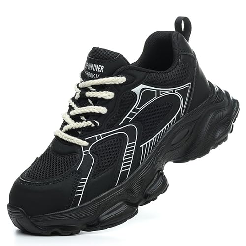 Meine Arbeitsschuhe Sonoma Sicherheitsschuhe Sicherheitsschuhe für Damen Leichte atmungsaktive Arbeitsschuhe mit Stahlkappe und Schnürsenkeln von MEIION