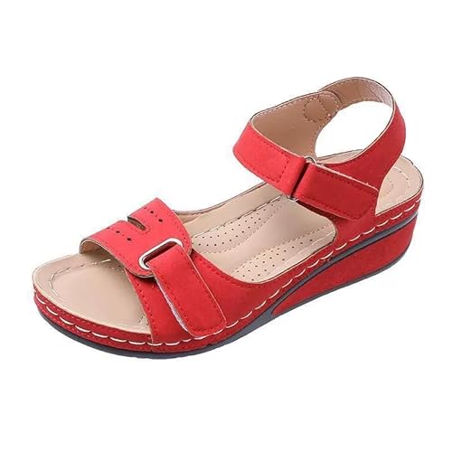 MEIION ORTHOSHOES ComfyCouture Sandalen – Ergonomische Schmerzlinderungs-Alltagssandalen Komfort Damen Orthopädische Sandalen - PU-Leder, Fußgewölbeunterstützung, Offener Zeh Sommer Strand von MEIION