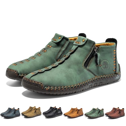 OrthoMoc - Schmerzlindernde Komfortschuhe - Mokassins Mittelalterliche Stiefel aus Leder – Renaissance Barfußstiefel mit Reißverschluss und weicher Sohle von MEIION