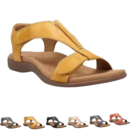 MEIION Simna – Orthopädische Sandalen zum Wandern Bequeme Damen Sandalen mit verstellbaren Riemen, flach und ideal für Freizeit und Sommer von MEIION
