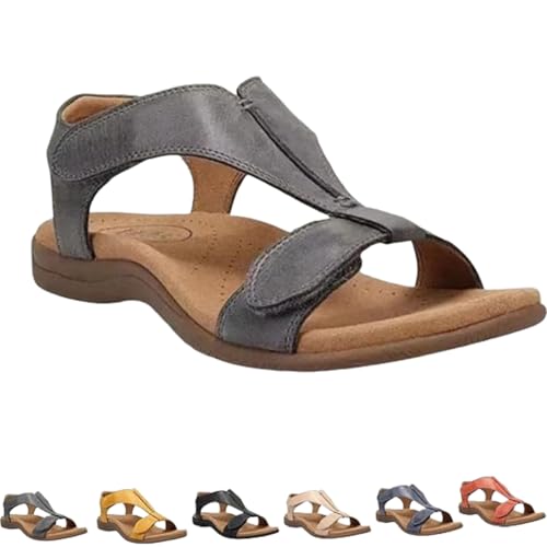 MEIION Simna – Orthopädische Sandalen zum Wandern Bequeme Damen Sandalen mit verstellbaren Riemen, flach und ideal für Freizeit und Sommer von MEIION