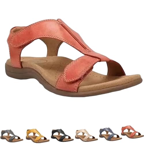 MEIION Simna – Orthopädische Sandalen zum Wandern Bequeme Damen Sandalen mit verstellbaren Riemen, flach und ideal für Freizeit und Sommer von MEIION