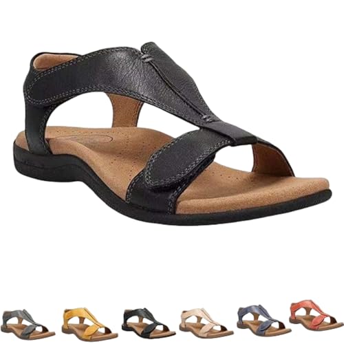 MEIION Simna – Orthopädische Sandalen zum Wandern Bequeme Damen Sandalen mit verstellbaren Riemen, flach und ideal für Freizeit und Sommer von MEIION