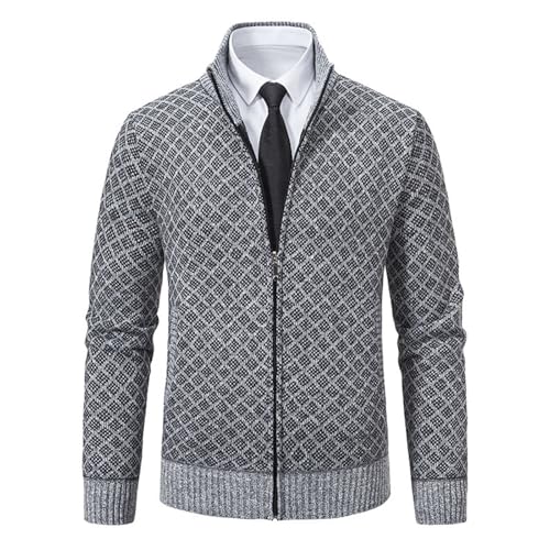 MEIION Steinberg modehaus Stilvolle Herrenjacke Herren Slim Fit Strickjacke mit Stehkragen Langarm Pullover für Freizeit und Business von MEIION