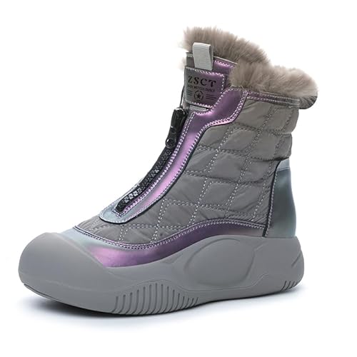 MEIION Swisszauber - Schneestiefel wasserdicht Winterstiefel Damen Wasserdicht und Spritzwassergeschützt mit Kunstpelz-Futter, Rutschfeste Sohle für Draußen Trekking und Wandern von MEIION