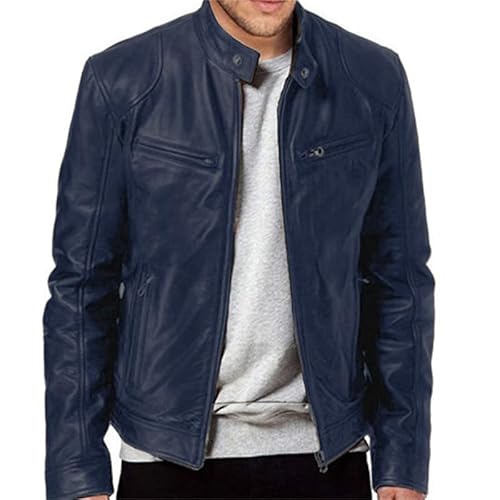 MEIION THEO - DIE STYLISCHE UND EINZIGARTIGE LEDERJACKE Herren Lederjacke, Herbst kurze Jacke, Biker Jacke von MEIION