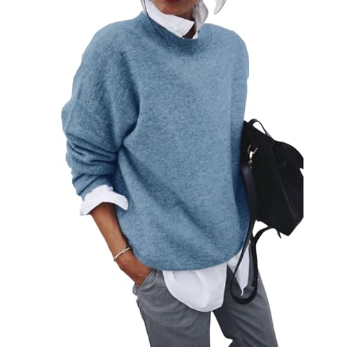 Weicher und Warmer Wolff-Pullover Eleganter Damen Winterpullover – Bequemer, Warmer Langarm-Pullover mit Rundhalsausschnitt in großen Größen von MEIION
