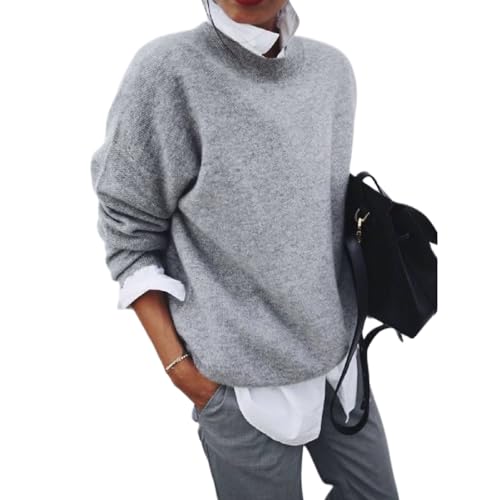 MEIION Weicher und Warmer Wolff-Pullover Eleganter Damen Winterpullover – Bequemer, Warmer Langarm-Pullover mit Rundhalsausschnitt in großen Größen von MEIION