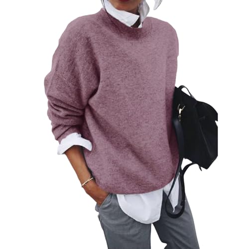 Weicher und Warmer Wolff-Pullover Eleganter Damen Winterpullover – Bequemer, Warmer Langarm-Pullover mit Rundhalsausschnitt in großen Größen von MEIION