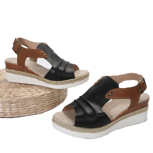 OrthoLuxe ergonomische schmerzlindernde Sandalen für den Sommer Sommer Damen Casual Plattform Sandalen - Offene Spitze Ferse Design, bequem und modisch von MEIION