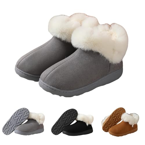 MEIION Orthochloe - ergonomische schmerzlindernde Komfortschuhe für Damen Winterstiefel – Kurzschaft Schlupfstiefel mit Warmem Fellfutter, Rutschfest und Komfortabel Herbst Winter von MEIION