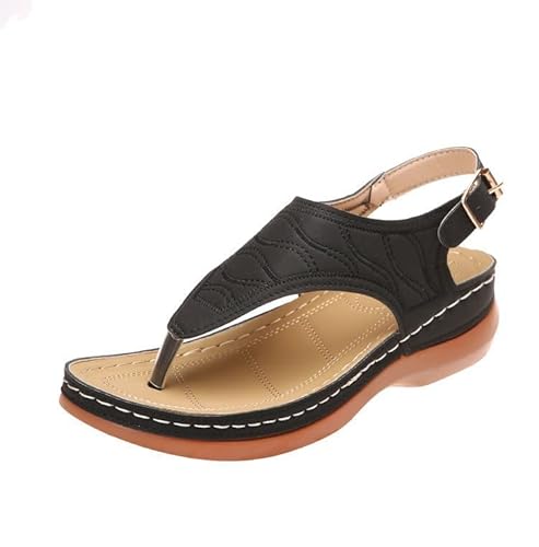 Orthokomfort ergonomische schmerzlindernde Komfort Sandalen für Damen Damen-Sandalen mit hohem Absatz: Offene Zehen, Retro-Strand-Look, perfekt für Sommer-Outfits von MEIION