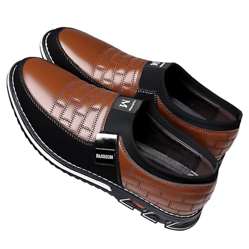 draussenfeet Herren Echtleder Naht rutschfeste Freizeitschuhe Business Casual Schuhe Klassische Mokassins Fahrschuhe Flache Schuhe von MEIION