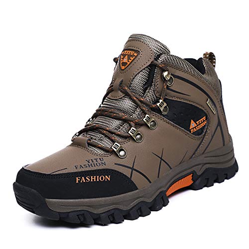 MEIION draussenfeet Herren Wasserdichte Leder Turnschuhe Super Warm Outdoor High-Top Wanderschuhe Arbeitsschuhe Winter Schneeschuhe von MEIION